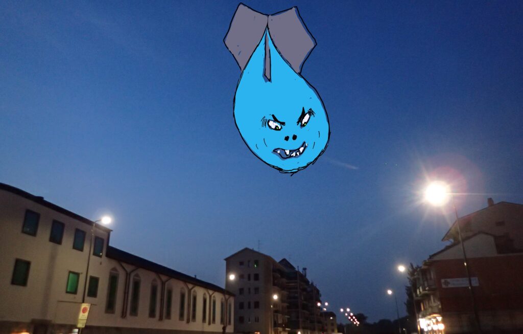 Per favore, non chiamiamole "bombe d'acqua"! Comunicare la meteorologia in modo efficace Una "Bomba d'Acqua" cattivissima si dirige verso il suolo in una tranquilla serata nella periferia di Milano e, pestifera, si appresta a causare guai. Soprattutto, al comunicare la meteorologia...